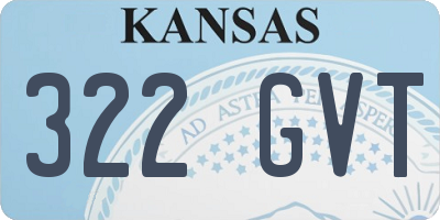 KS license plate 322GVT