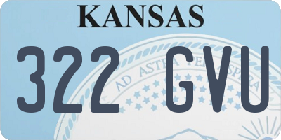 KS license plate 322GVU