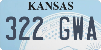 KS license plate 322GWA