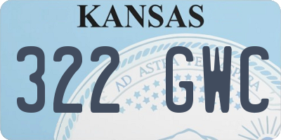 KS license plate 322GWC