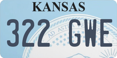 KS license plate 322GWE