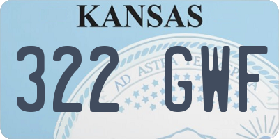 KS license plate 322GWF