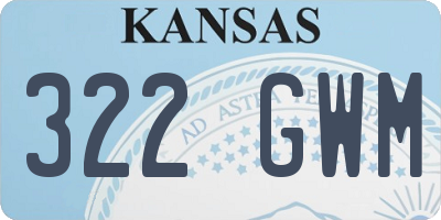 KS license plate 322GWM