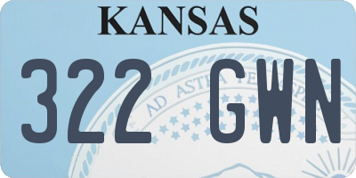 KS license plate 322GWN