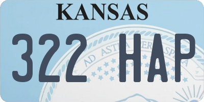 KS license plate 322HAP