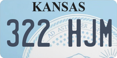 KS license plate 322HJM