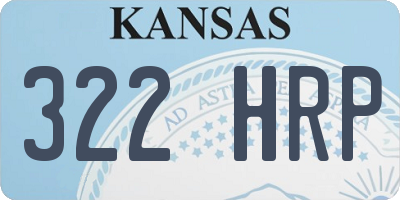 KS license plate 322HRP