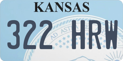 KS license plate 322HRW