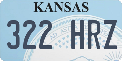 KS license plate 322HRZ