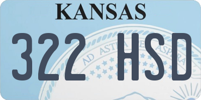 KS license plate 322HSD