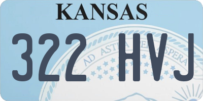 KS license plate 322HVJ