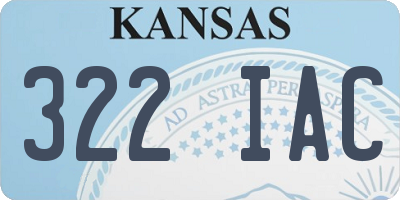 KS license plate 322IAC