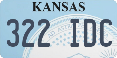 KS license plate 322IDC