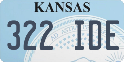 KS license plate 322IDE