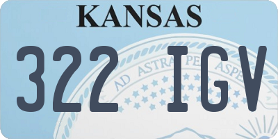 KS license plate 322IGV