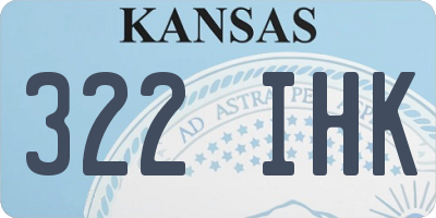 KS license plate 322IHK