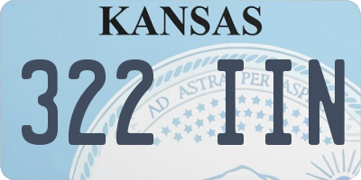 KS license plate 322IIN
