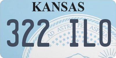 KS license plate 322ILO