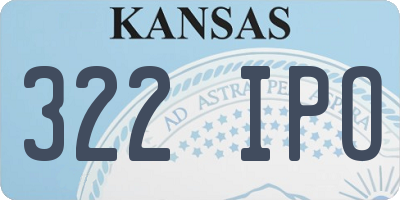 KS license plate 322IPO