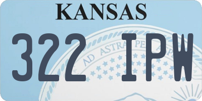 KS license plate 322IPW