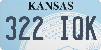 KS license plate 322IQK