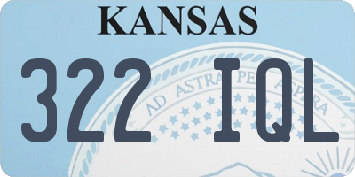 KS license plate 322IQL