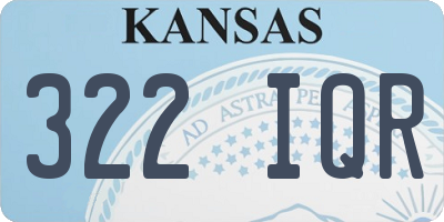 KS license plate 322IQR