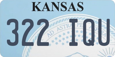 KS license plate 322IQU