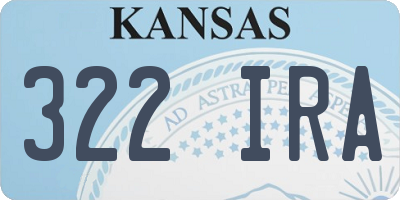 KS license plate 322IRA