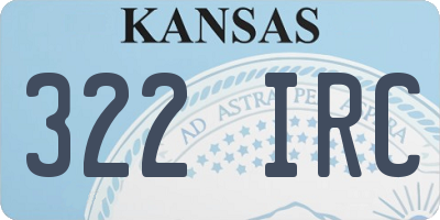 KS license plate 322IRC