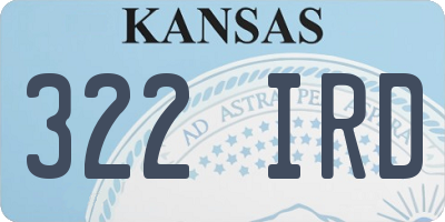 KS license plate 322IRD