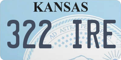 KS license plate 322IRE