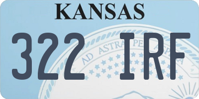KS license plate 322IRF