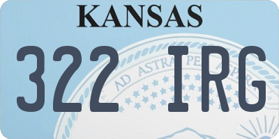 KS license plate 322IRG