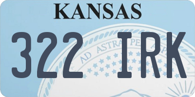KS license plate 322IRK