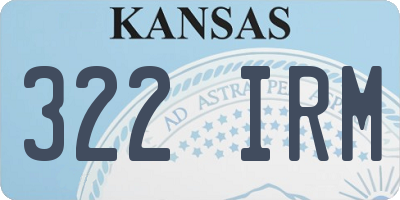 KS license plate 322IRM