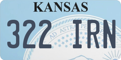 KS license plate 322IRN