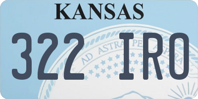 KS license plate 322IRO