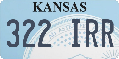KS license plate 322IRR