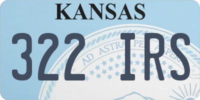 KS license plate 322IRS