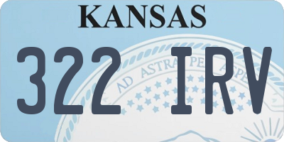 KS license plate 322IRV
