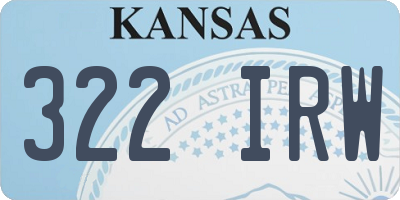 KS license plate 322IRW