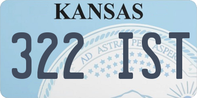 KS license plate 322IST