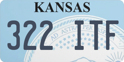 KS license plate 322ITF