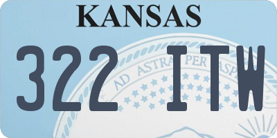 KS license plate 322ITW