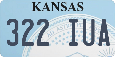 KS license plate 322IUA