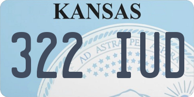 KS license plate 322IUD