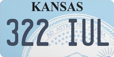 KS license plate 322IUL