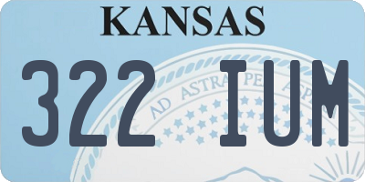 KS license plate 322IUM