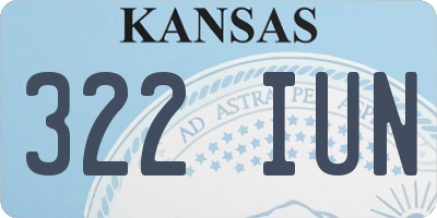 KS license plate 322IUN